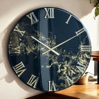 Horloge 60cm noir et or