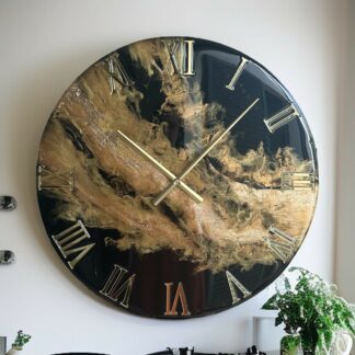 Horloge 65cm noir - or - bronze