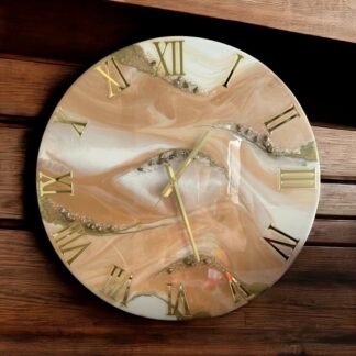 Horloge 50cm beige caramel