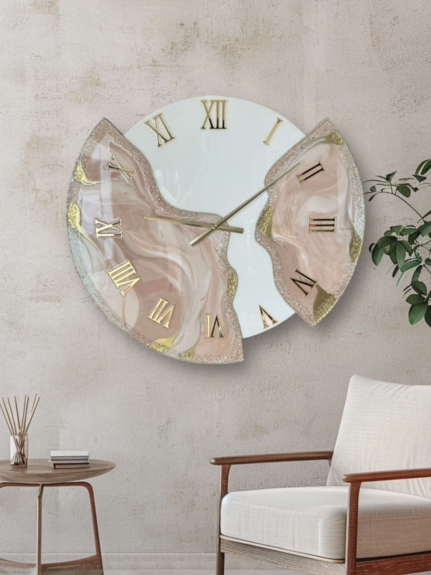 Horloge murale déstructurée, 70cm