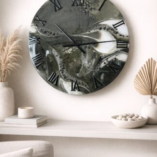 Horloge murale, 60cm - Kaki, noir, blanc