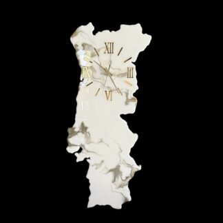 Horloge murale Portugal, blanc et or - 96x46cm