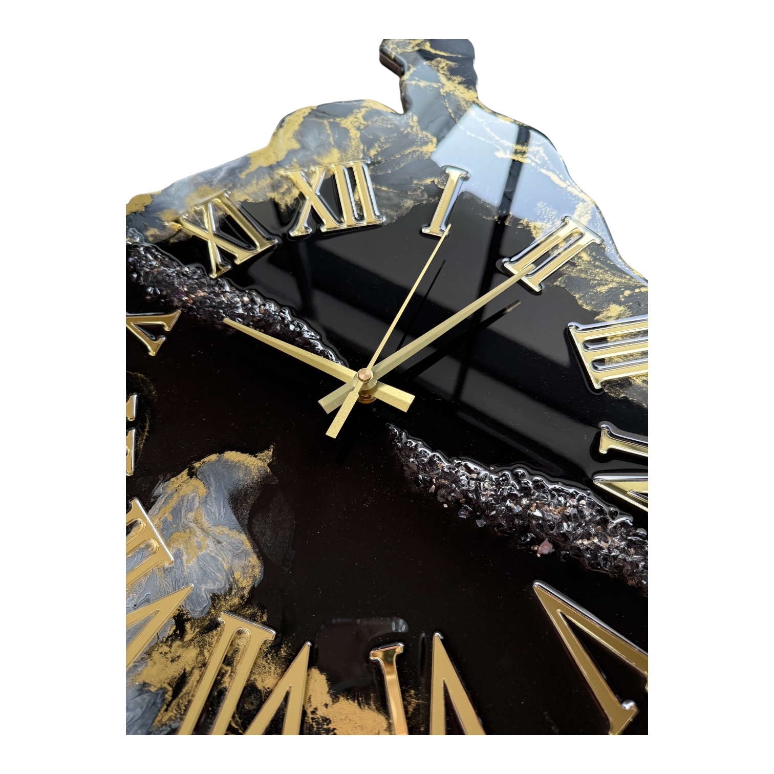 Horloge Corse, noir, gris et or, 93x45cm – Image 2