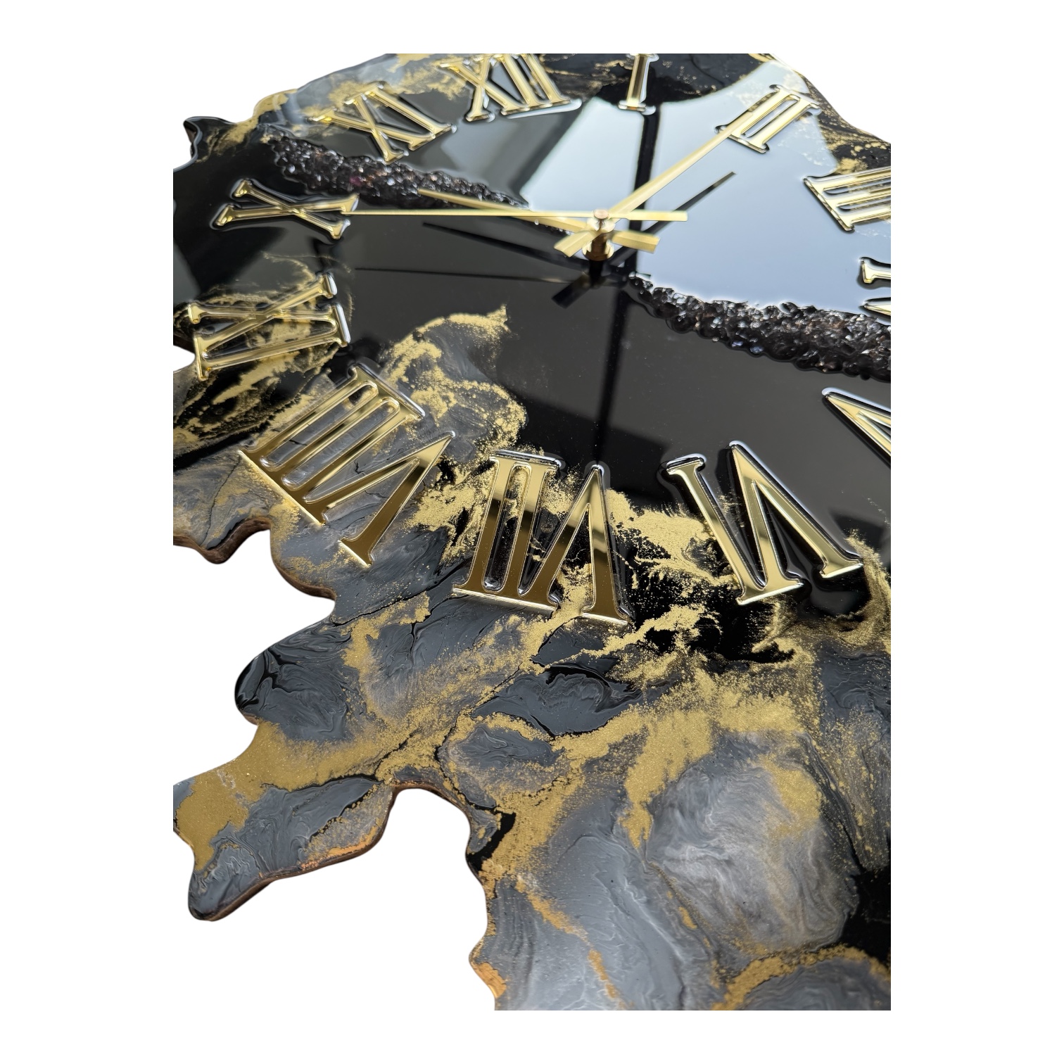 Horloge Corse, noir, gris et or, 93x45cm – Image 4