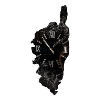 Horloge Corse, 66x30cm, noir et argent