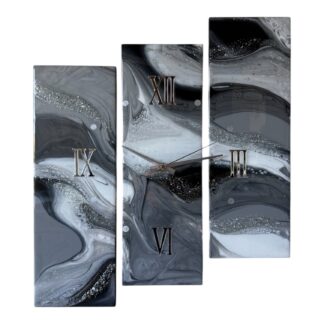 Horloge murale triptyque, 3x 15,8x47cm