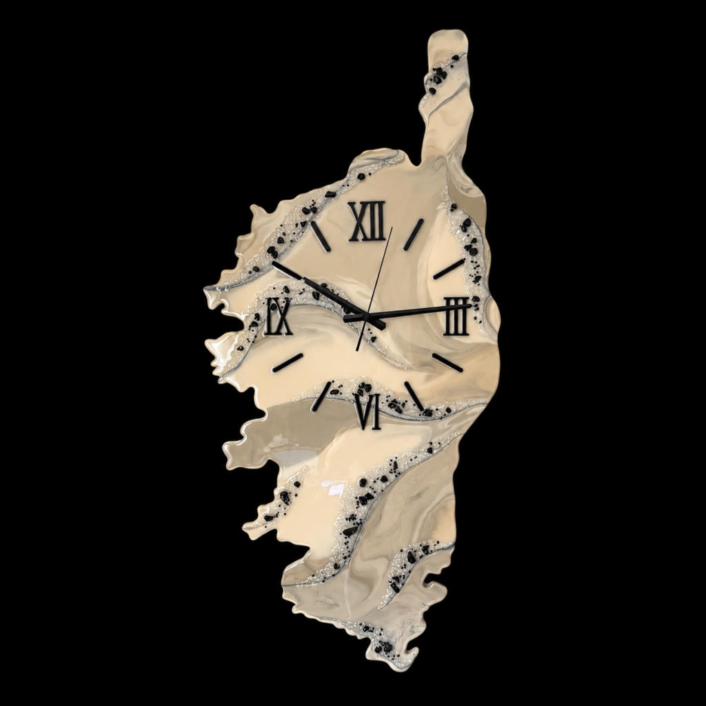 Horloge murale Corse, 93x45cm, beige grisé, noir